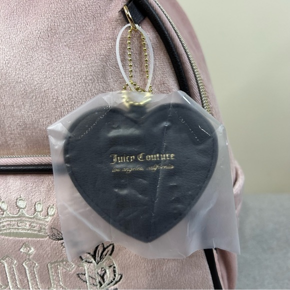 Juicy Couture Dusty Blush Velour Heritage Backpack Brand New W/ Tags - Picture 2 of 8